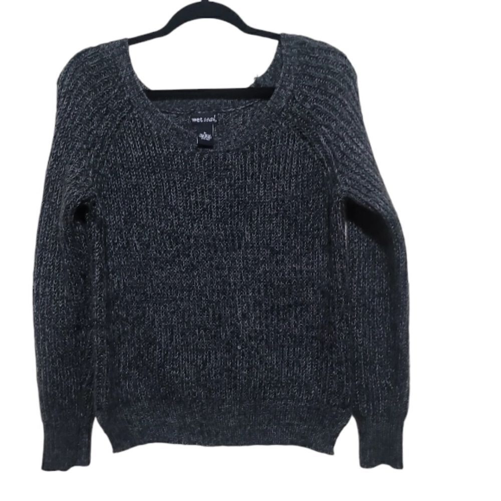 Wet Seal Women's Gray Knitted Sweater Sz Medium